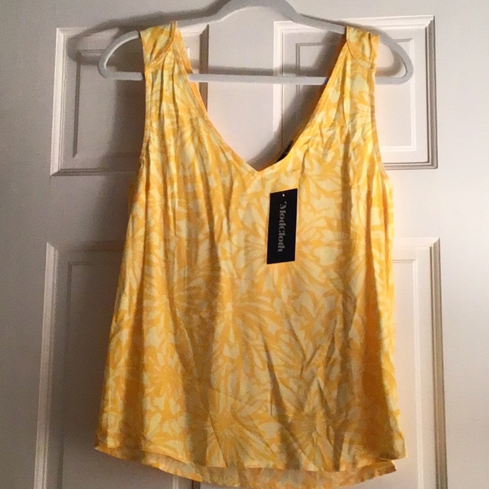 NWT ModCloth yellow print top M